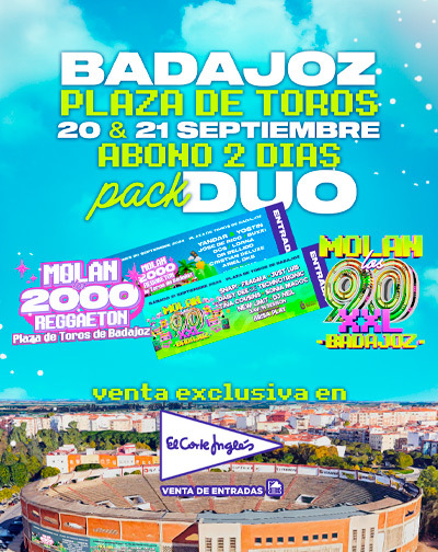 Concierto Abono Molan Los 90 XXL y Molan Los 2000 Reggaeton en Badajoz