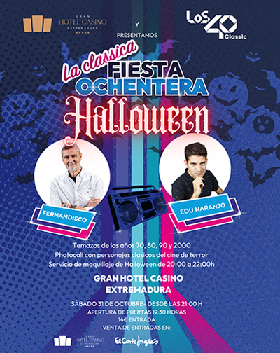 Concierto Los 40 Classica Fiesta Ochentera DJSet Halloween en Badajoz